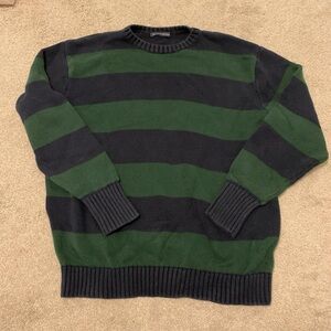Brandy Melville green & navy sweater